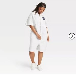 Houston White Short Sleeve Flight Suit White Sz S